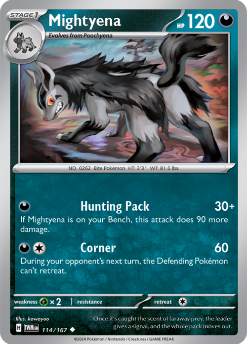 (114/167) Mightyena - Reverse Holo - Twilight Masquerade