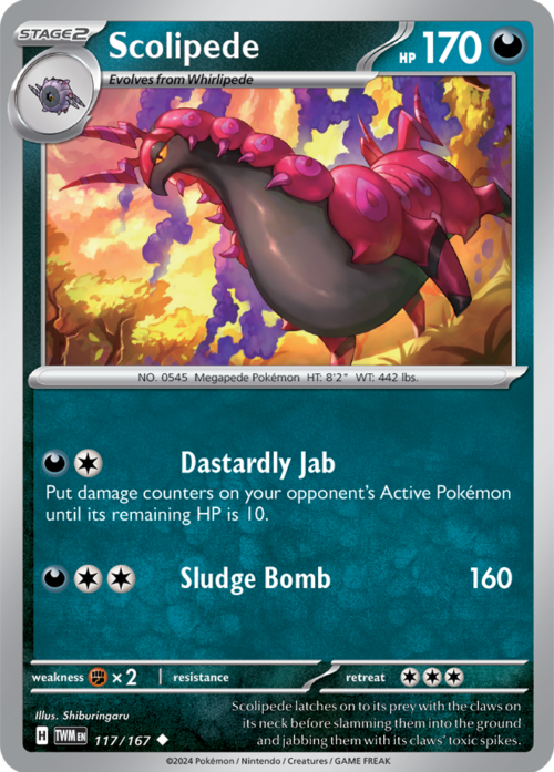 (117/167) Scolipede - Reverse Holo - Twilight Masquerade