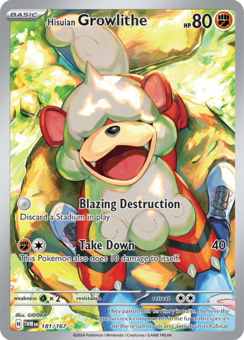 (181/167) Hisuian Growlithe - Illustration Rare - Twilight Masquerade