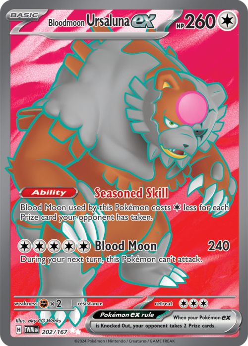 (202/167) Bloodmoon Ursaluna ex - Ultra Rare - Twilight Masquerade