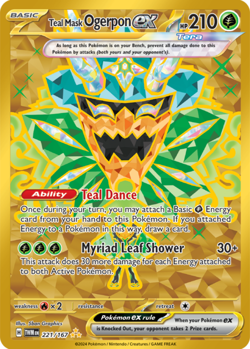 (221/167) Teal Mask Ogerpon ex - Hyper Rare - Twilight Masquerade