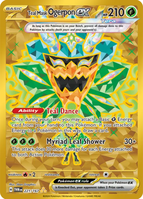 (221/167) Teal Mask Ogerpon ex - Hyper Rare - Twilight Masquerade