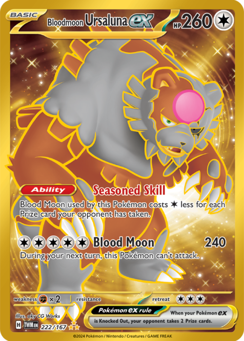 (222/167) Bloodmoon Ursaluna ex - Hyper Rare - Twilight Masquerade