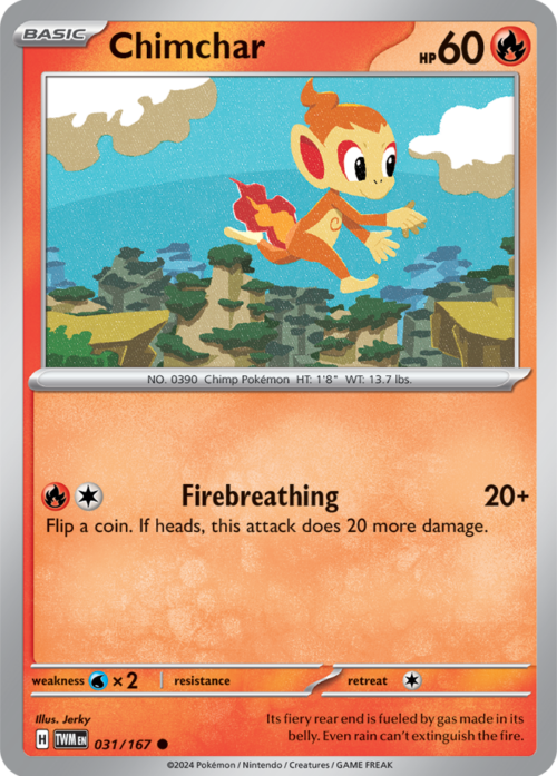 (031/167) Chimchar - Reverse Holo - Twilight Masquerade