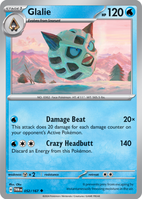 (052/167) Glalie - Reverse Holo - Twilight Masquerade