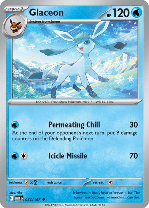 (054/167) Glaceon - Reverse Holo - Twilight Masquerade