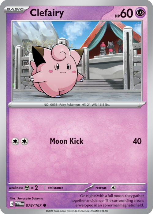 (078/167) Clefairy - Reverse Holo - Twilight Masquerade