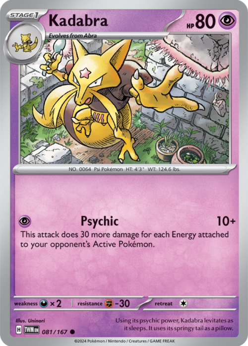 (081/167) Kadabra - Reverse Holo - Twilight Masquerade