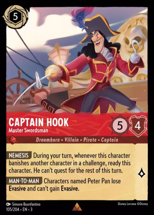 (105/204) Captain Hook - Master Swordsman - Holo - Into the Inklands