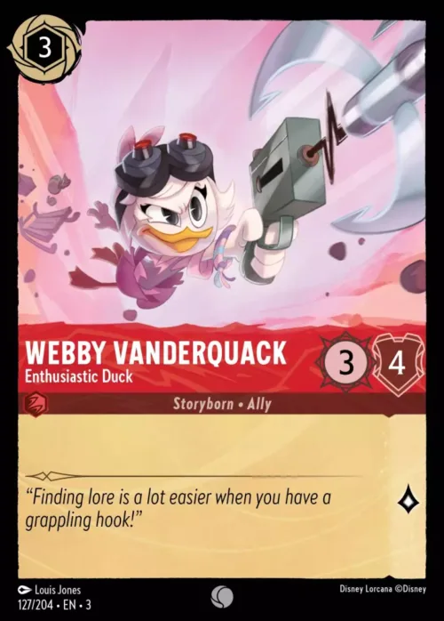 (127/204) Webby Vanderquack - Enthusiastic Duck - Holo - Into the Inklands