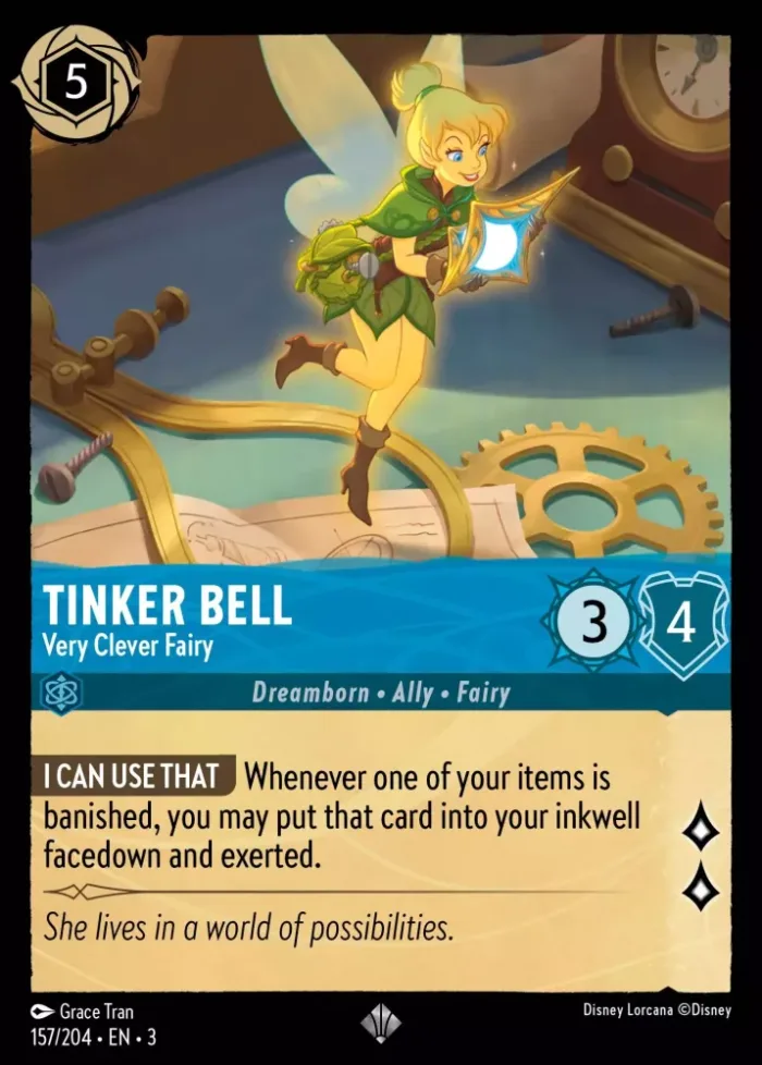 (157/204) Tinker Bell - Very Clever Fairy - Holo - Into the Inklands