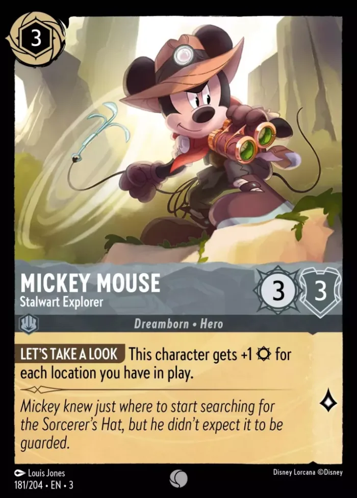 (181/204) Mickey Mouse - Stalwart Explorer - Holo - Into the Inklands