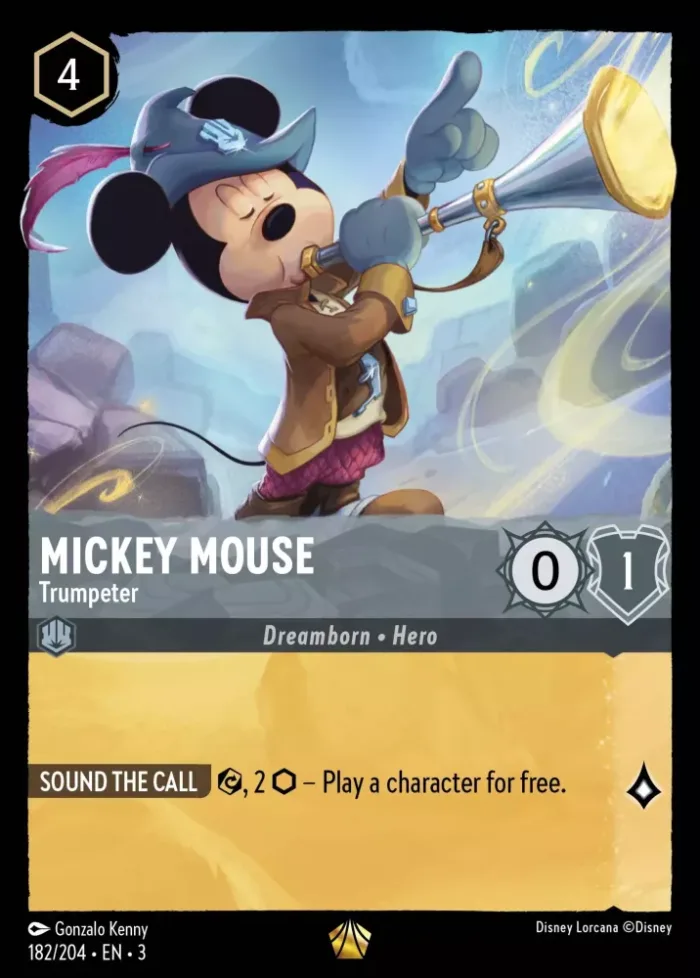 (182/204) Mickey Mouse - Trumpeter - Holo - Into the Inklands