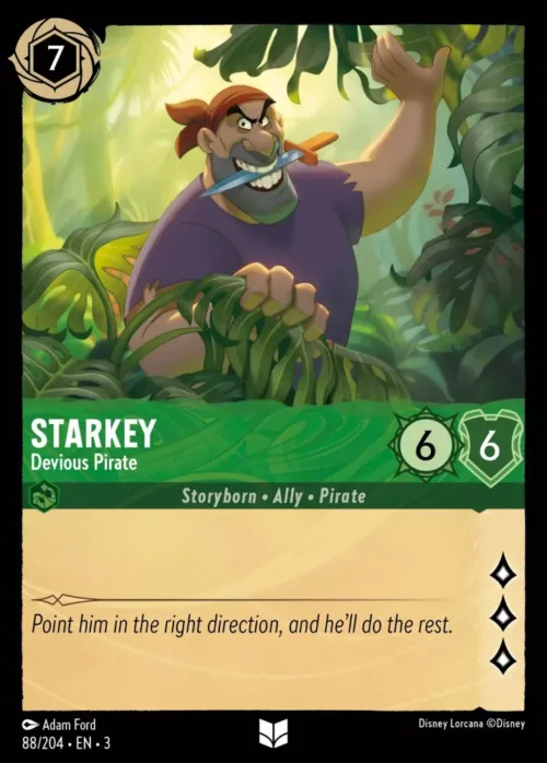 (088/204) Starkey - Devious Pirate - Holo - Into the Inklands