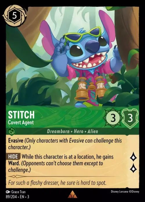 (089/204) Stitch - Covert Agent - Holo - Into the Inklands