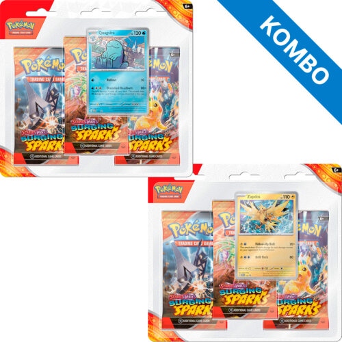 Pokémon SV8: Surging Sparks 3-Pack Blister Quagsire & Zapdos KOMBO