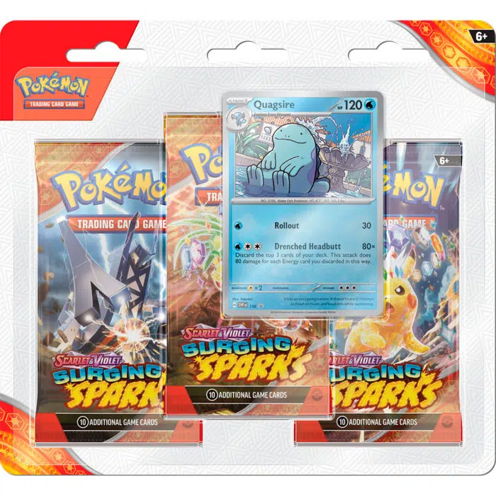 Pokémon SV8: Surging Sparks 3-Pack Blister Quagsire