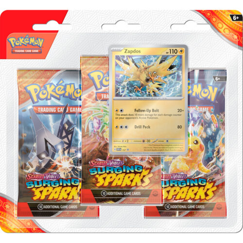 Pokémon SV8: Surging Sparks 3-Pack Blister Zapdos